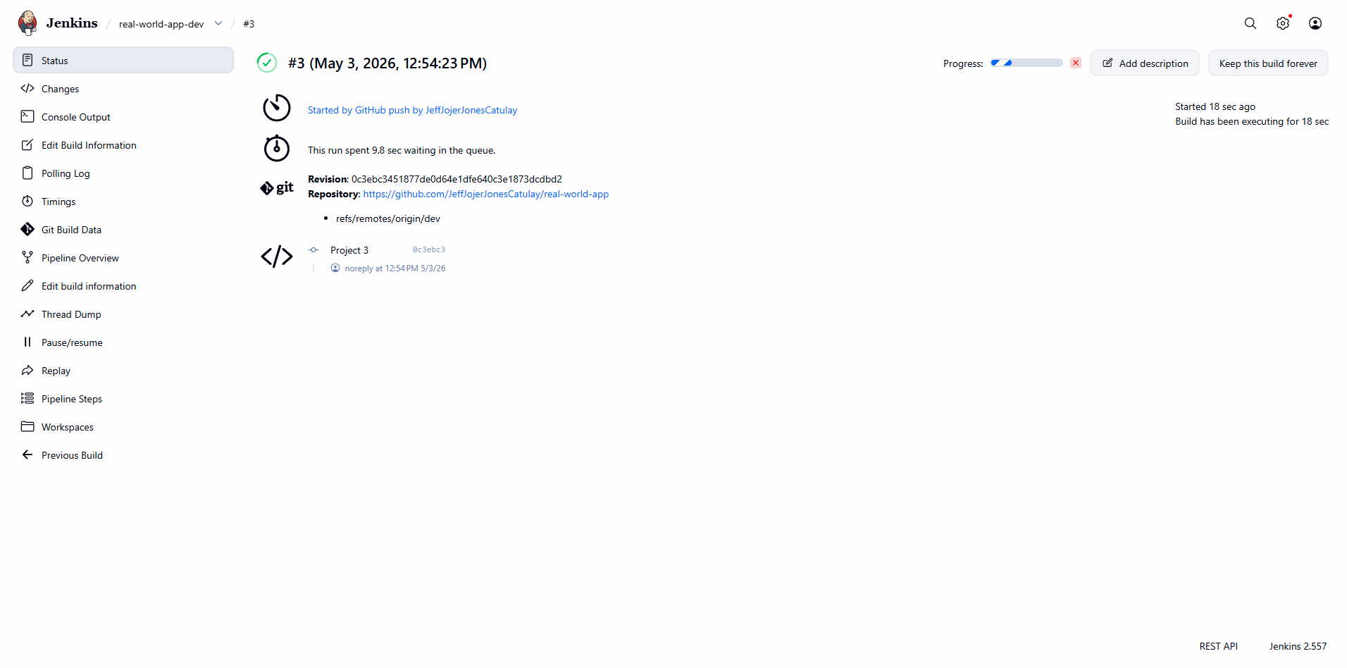 Jenkins Pipeline Execution