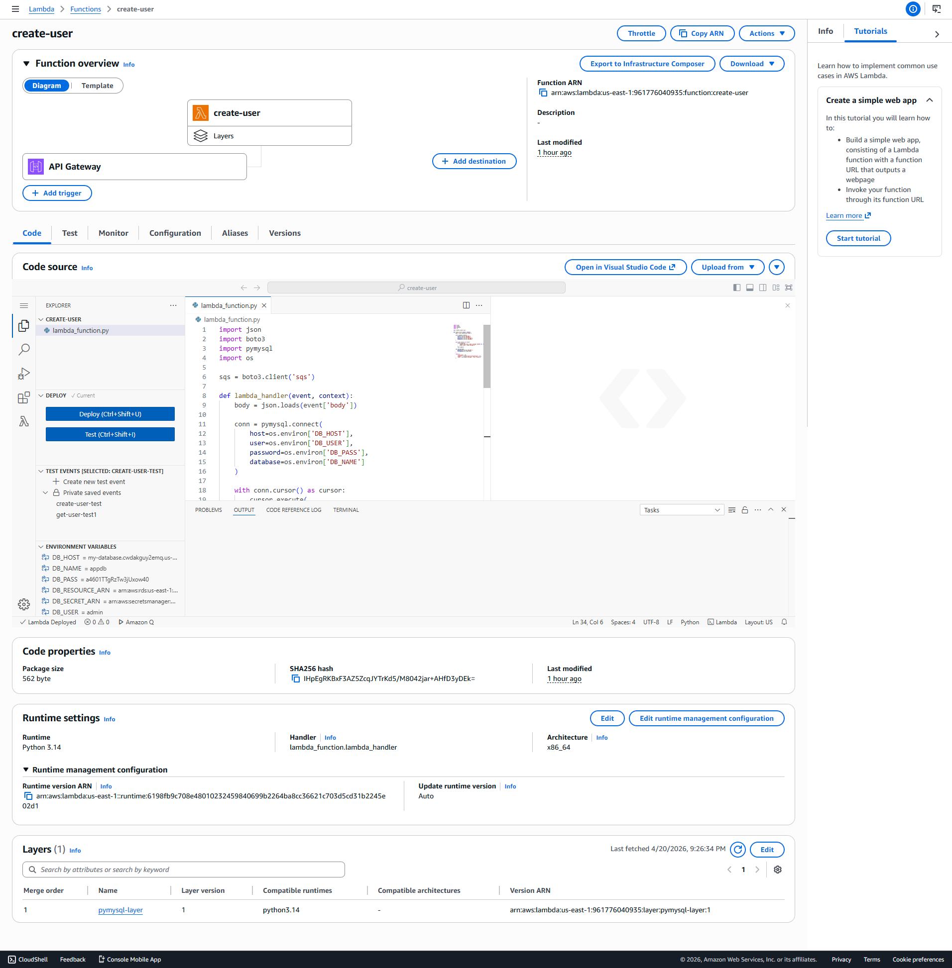 AWS Lambda Functions List
