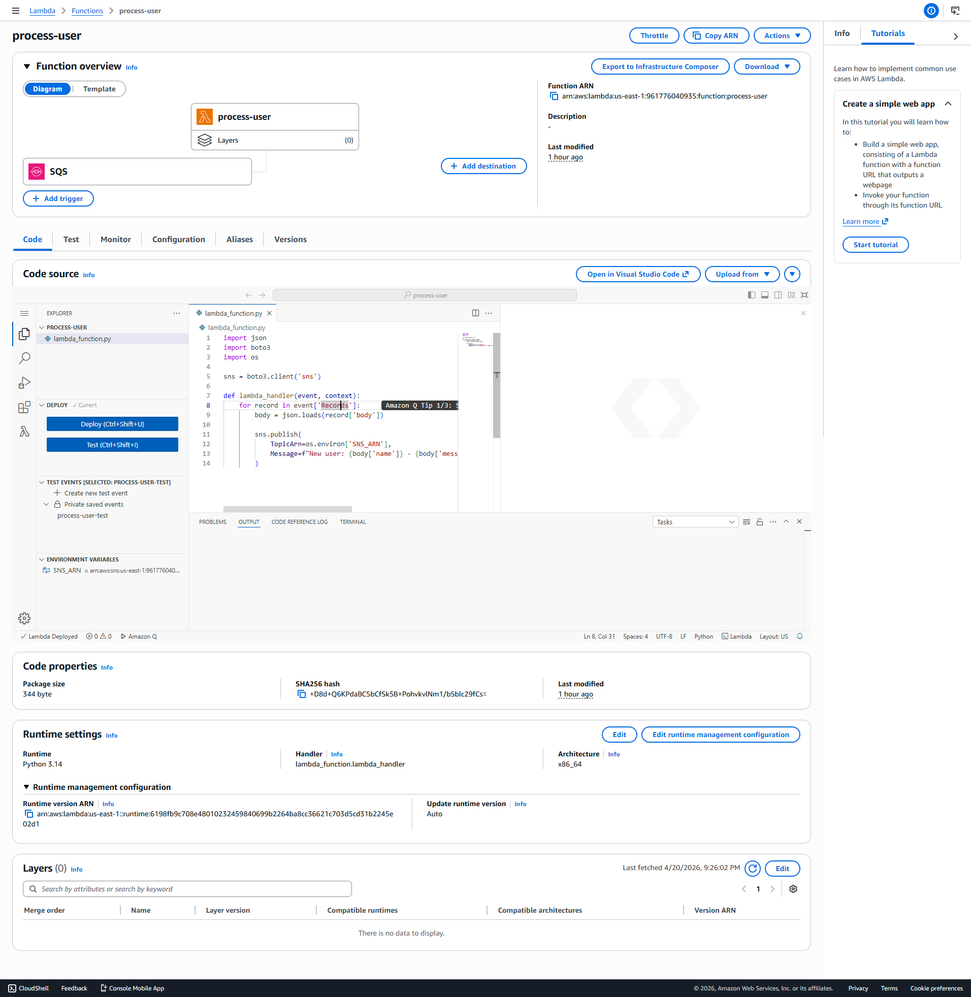 AWS Lambda Detail View 2