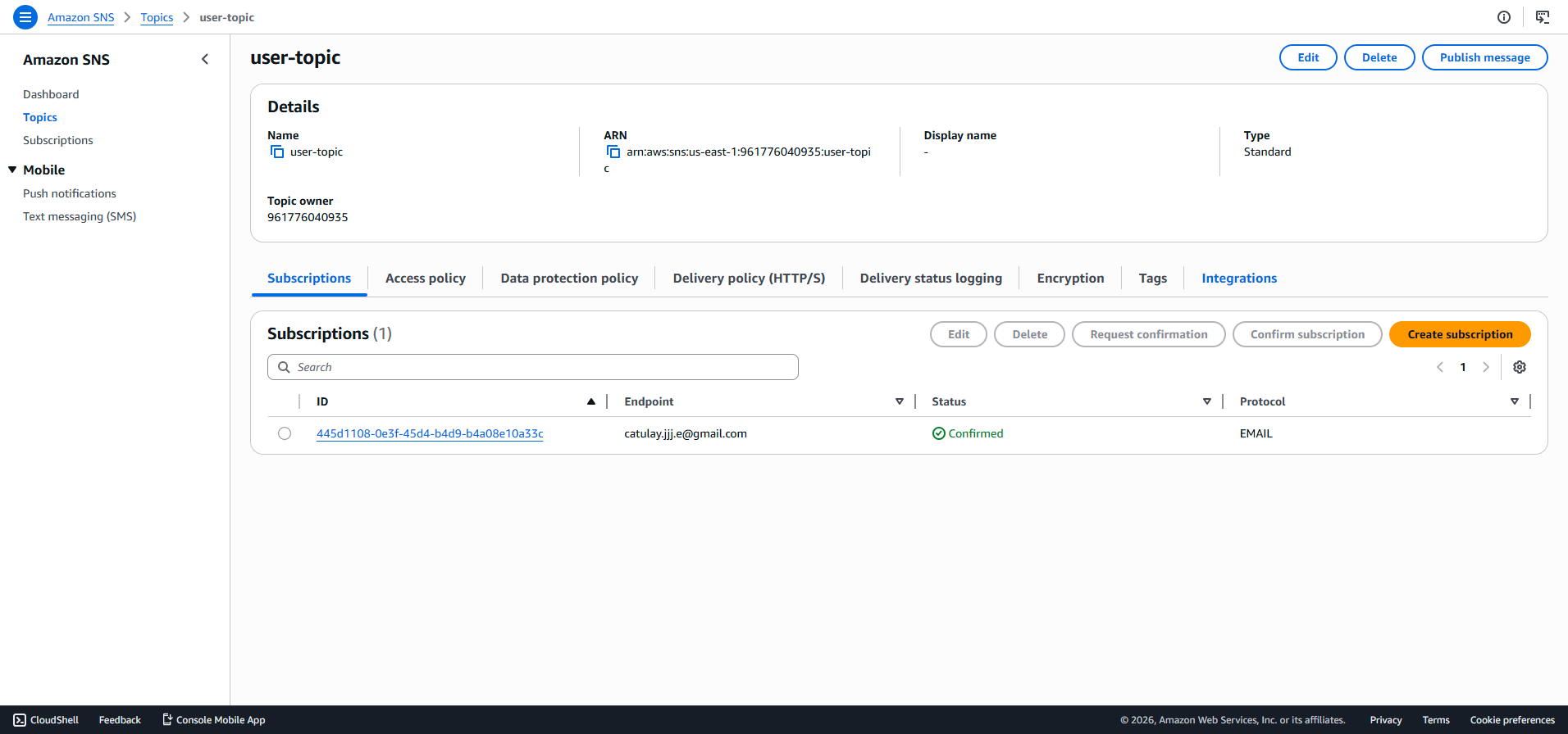 SNS Notification Service