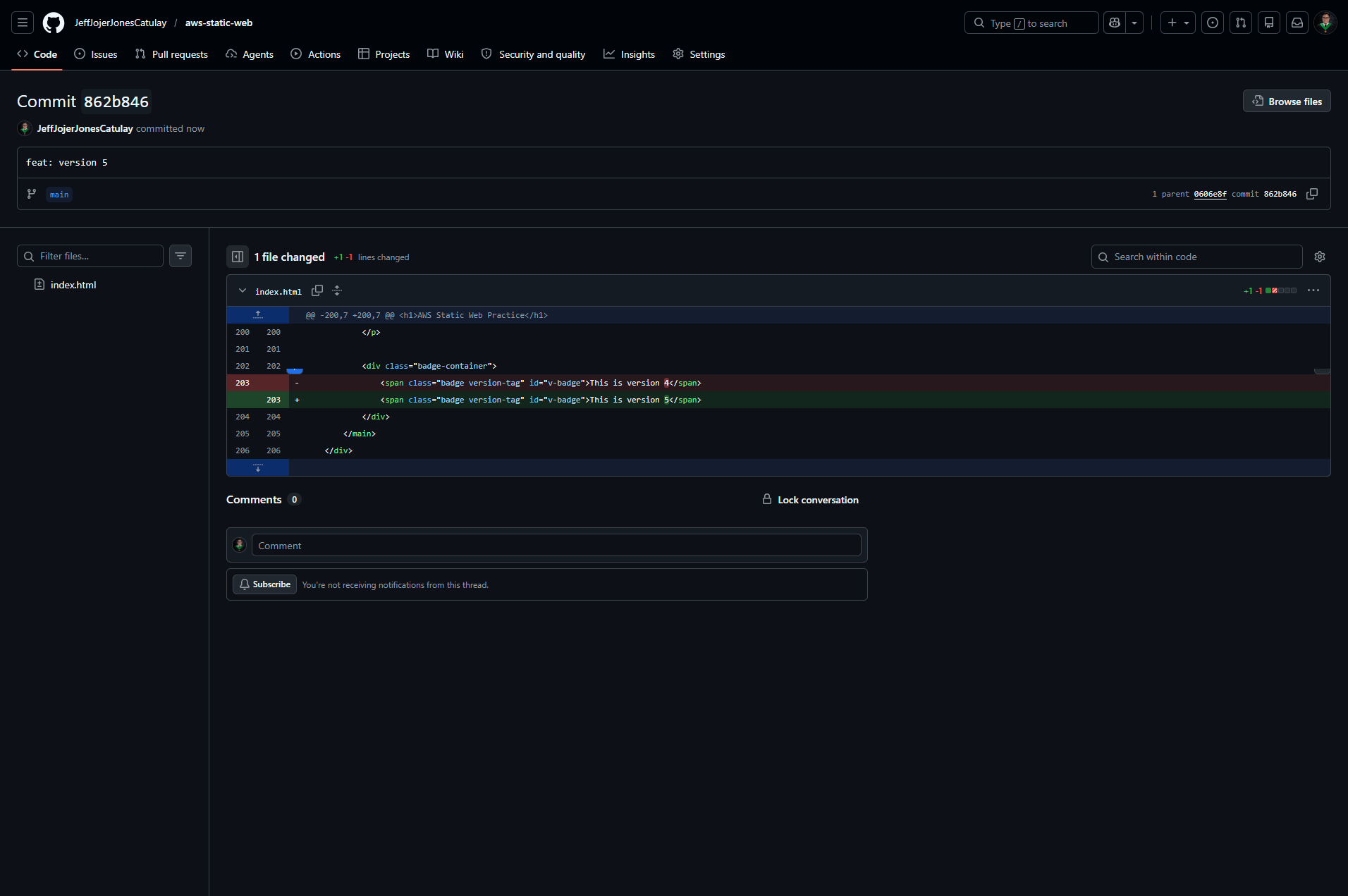 GitHub Commit