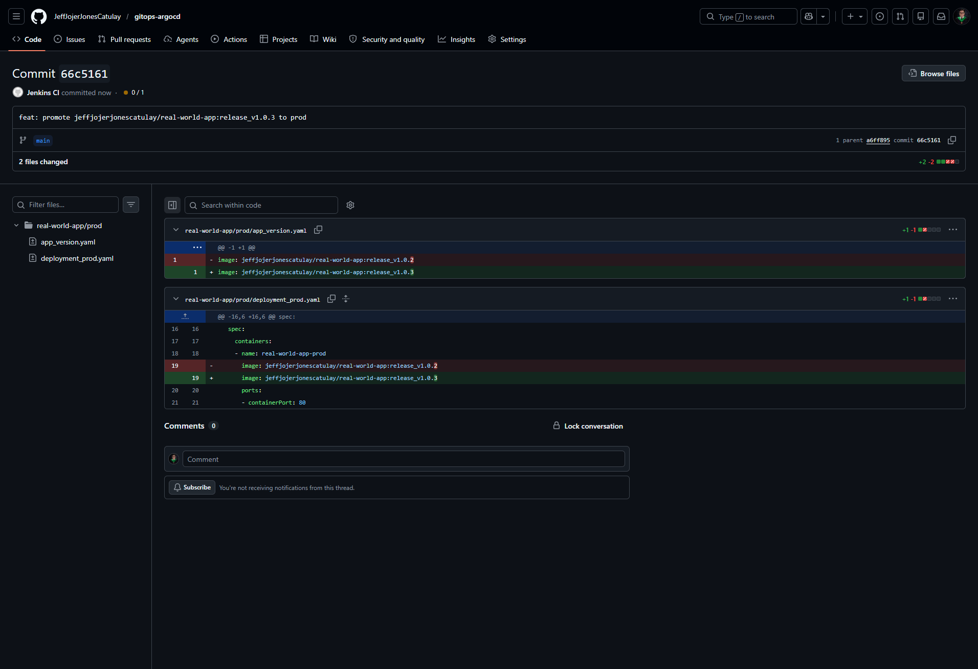 GitOps Prod Commit