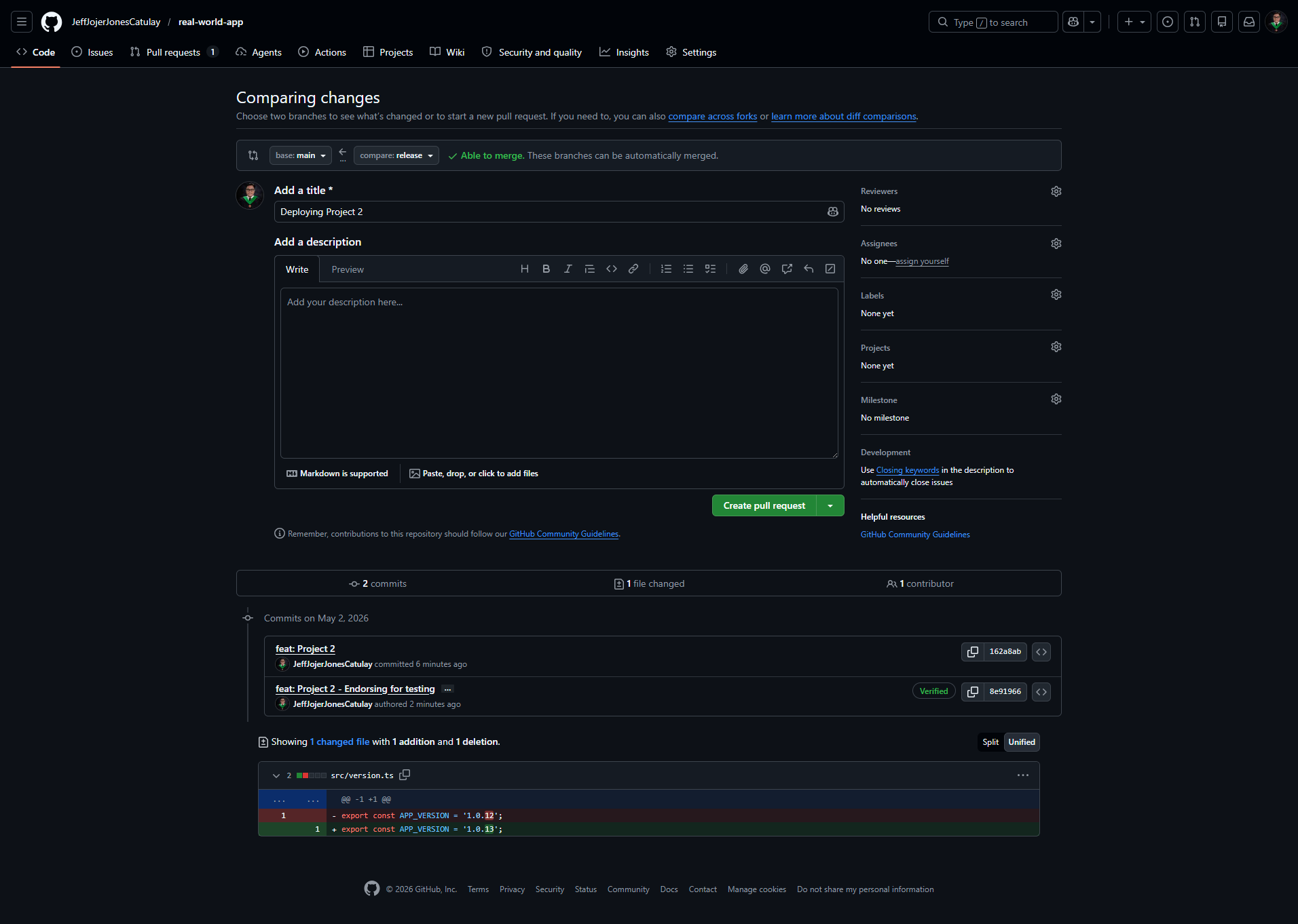 Compare Release Main