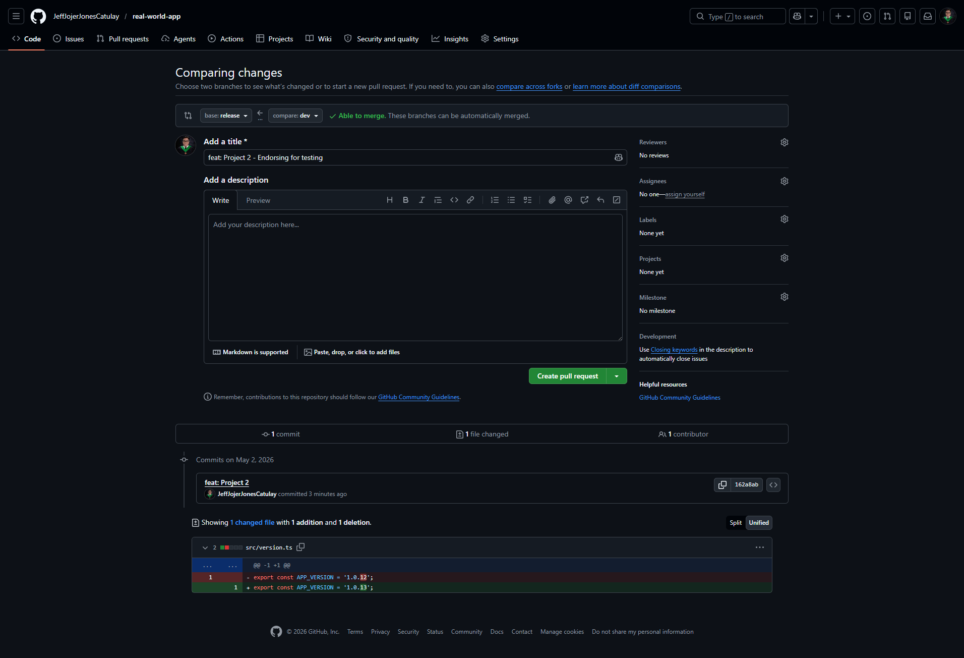Compare Dev Release