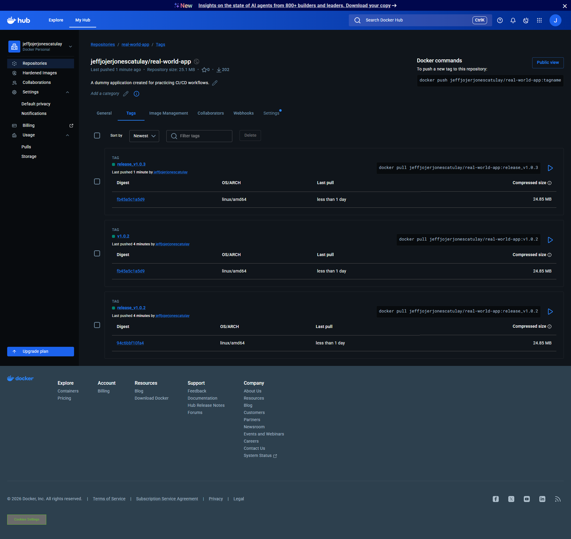 Docker Hub History